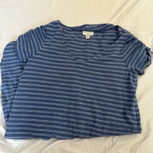 J. Jill Blue Striped Midi Dress